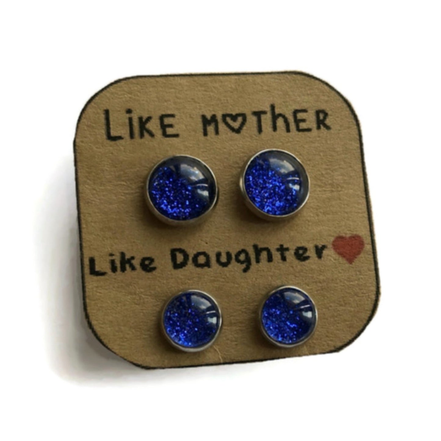 "Like Mother Like Daughter!" Glitter Stud Earrings