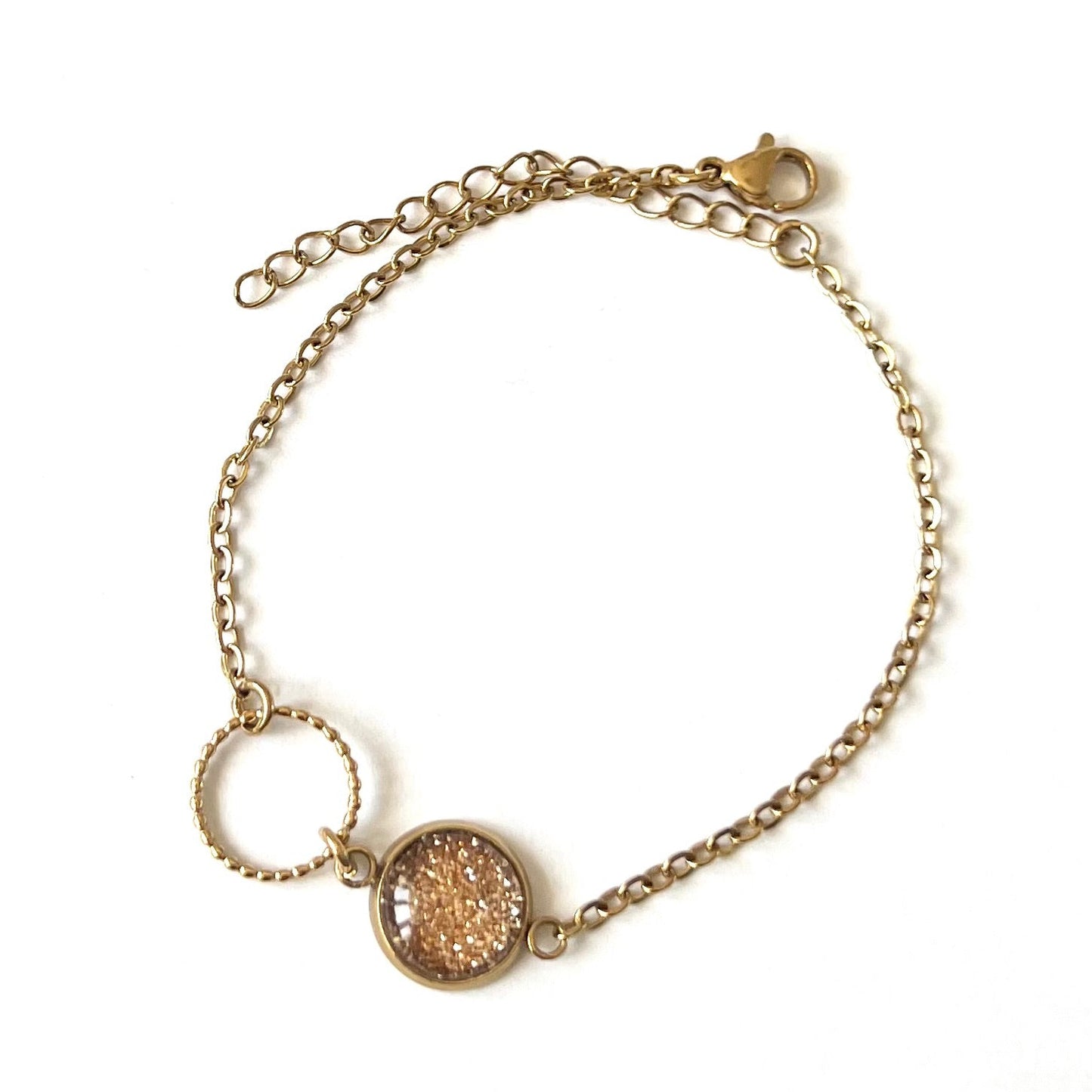 bracelet paillettes dorées