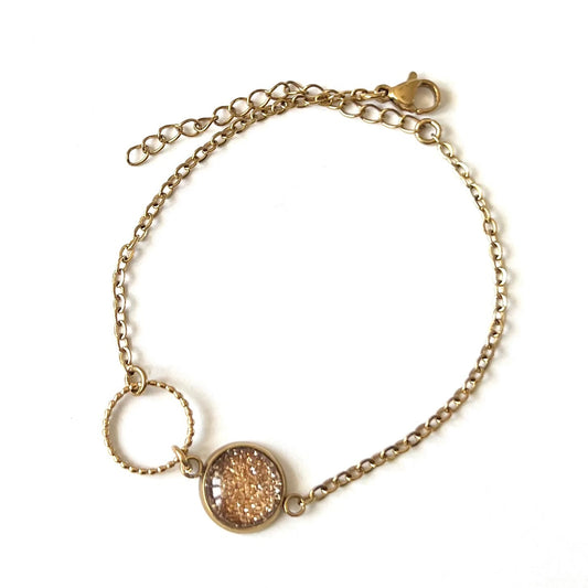 bracelet paillettes dorées