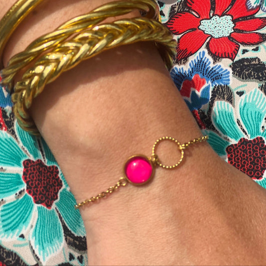 bracelet élégant rose fuchsia