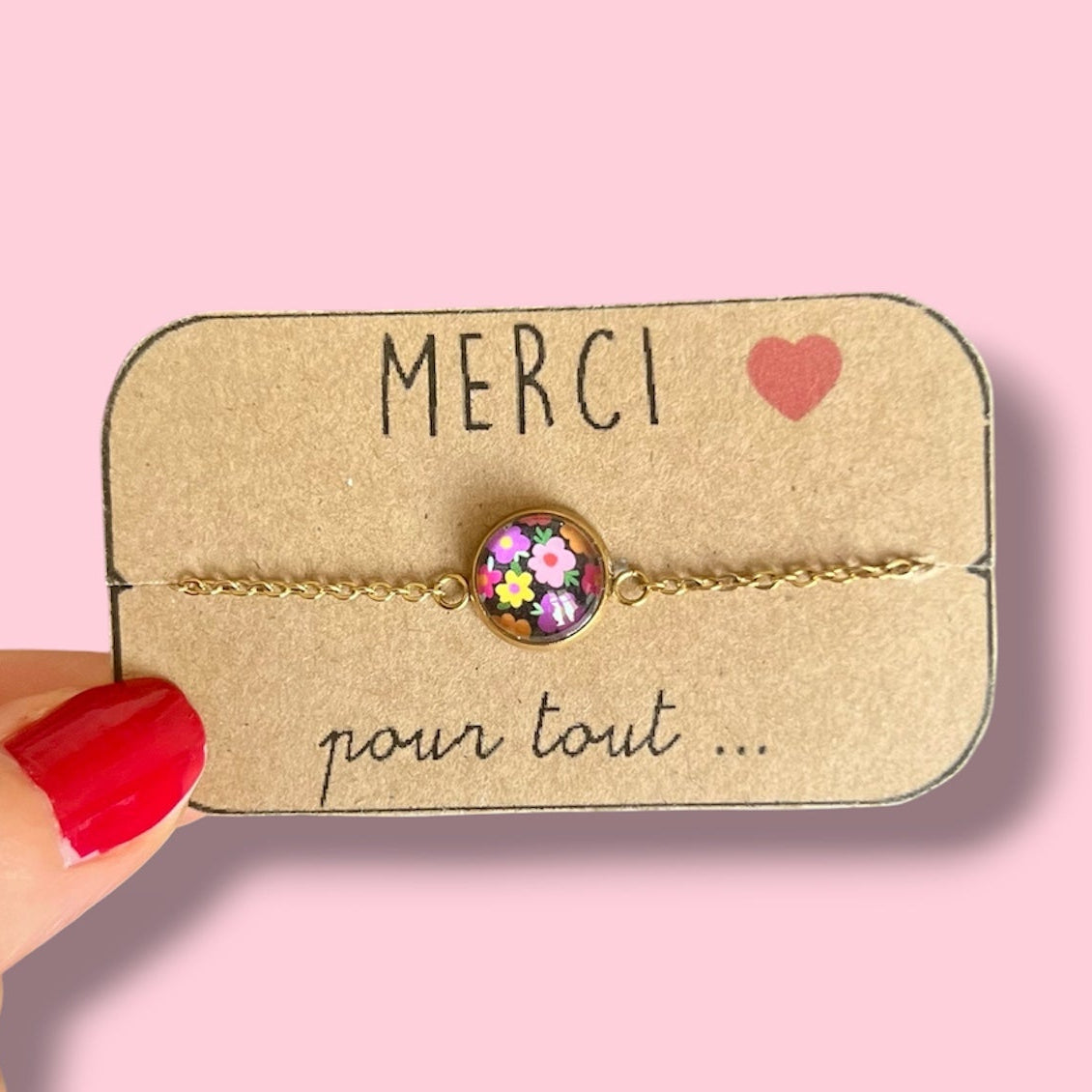 bracelet fleurs merci