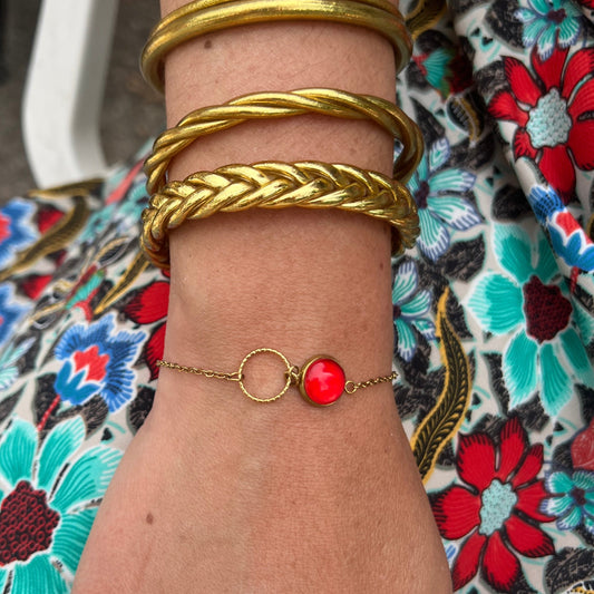 bracelet fin élégant rouge