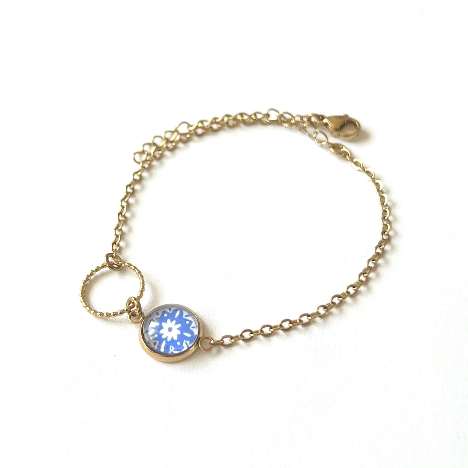 bracelet mosaïque azulejos bleu