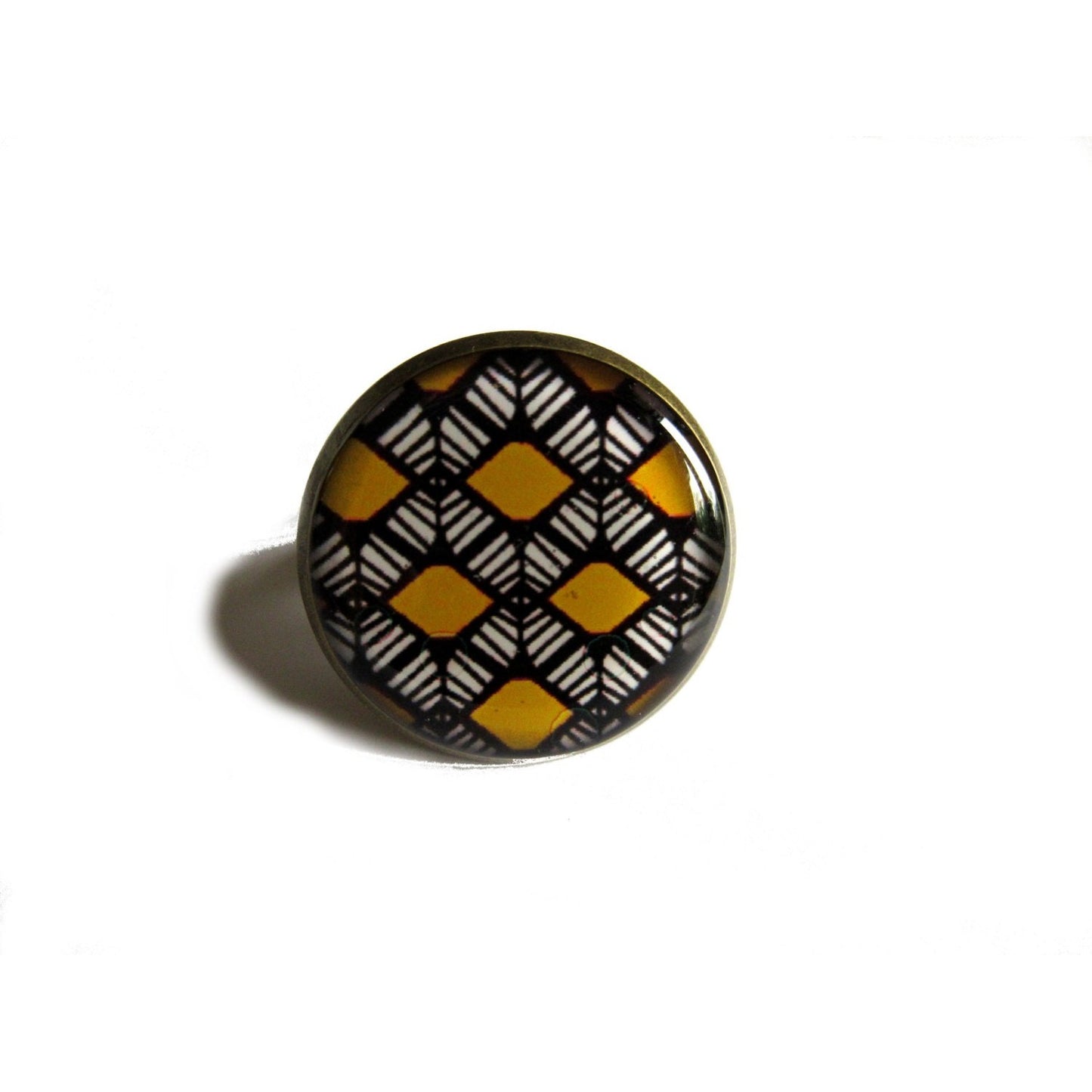 Bague Motif Ethnique Jaune