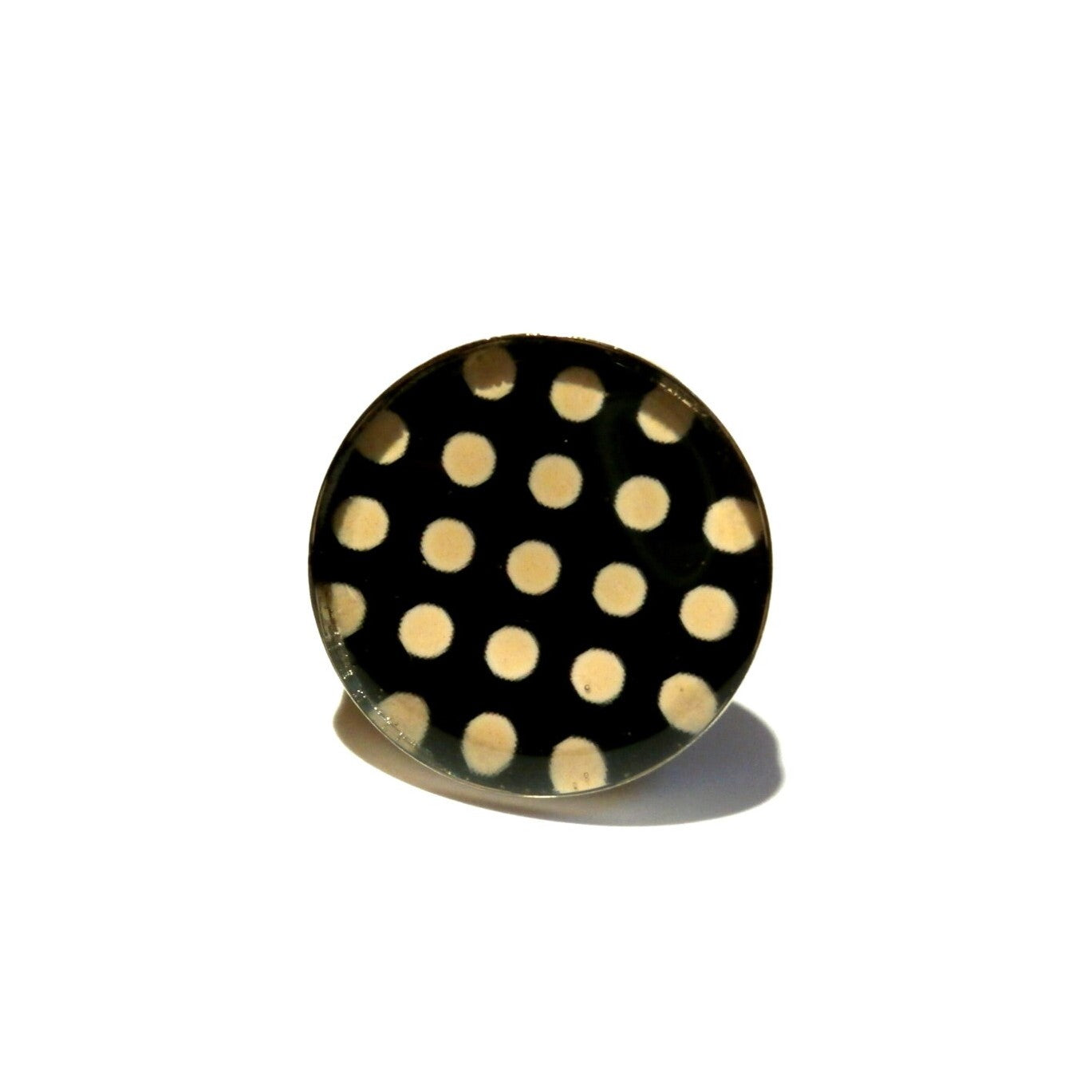 Bague Pois Noirs et Blancs