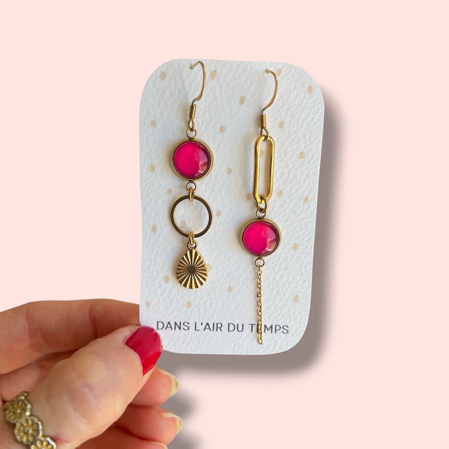 Pink mismatched Earrings 