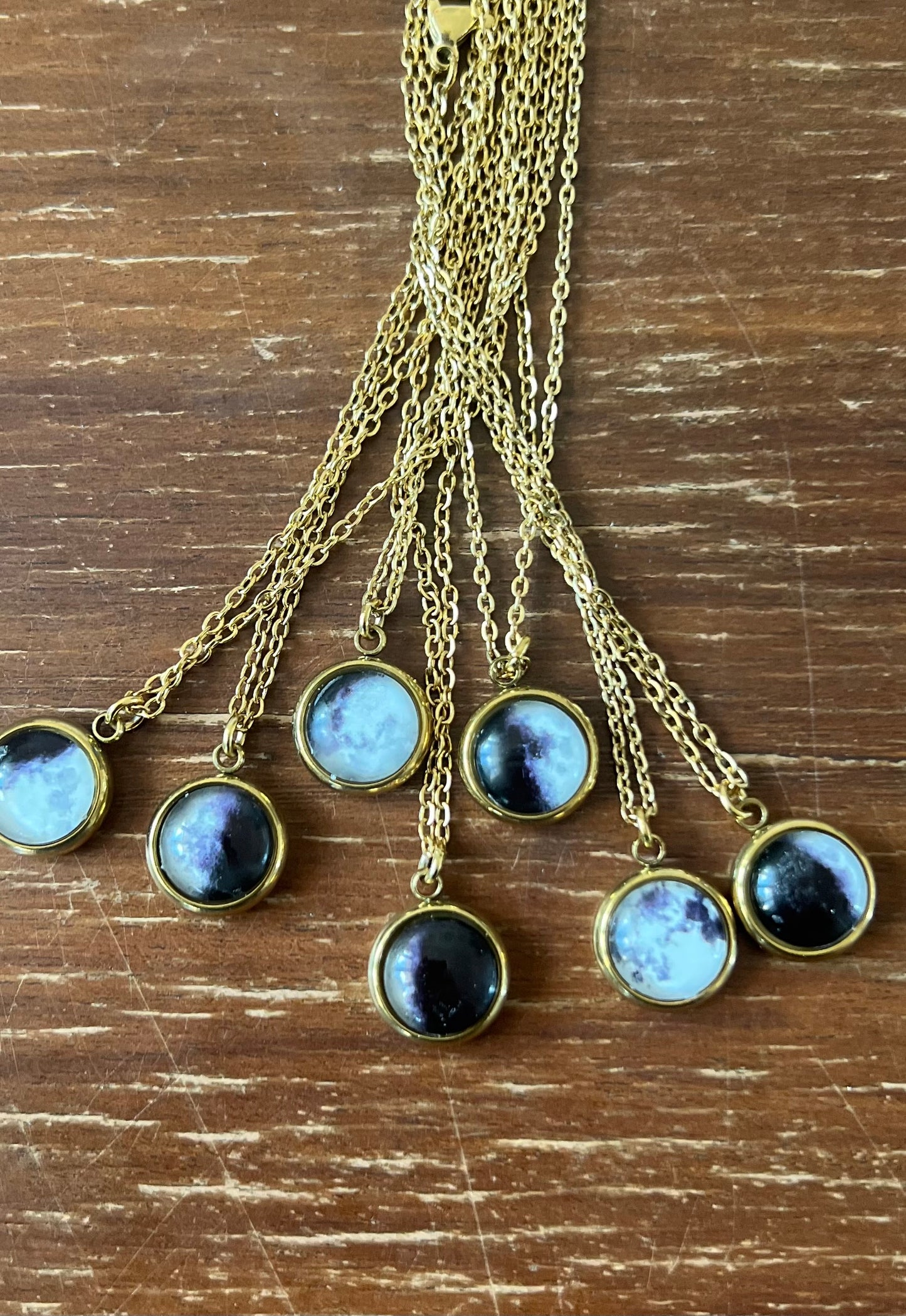 Petit collier phase de lune personnalisé, cadeau personnalisé