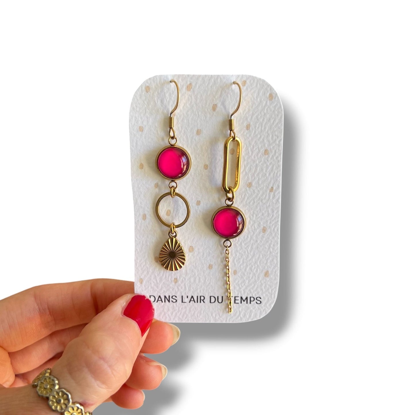Pink mismatched Earrings 