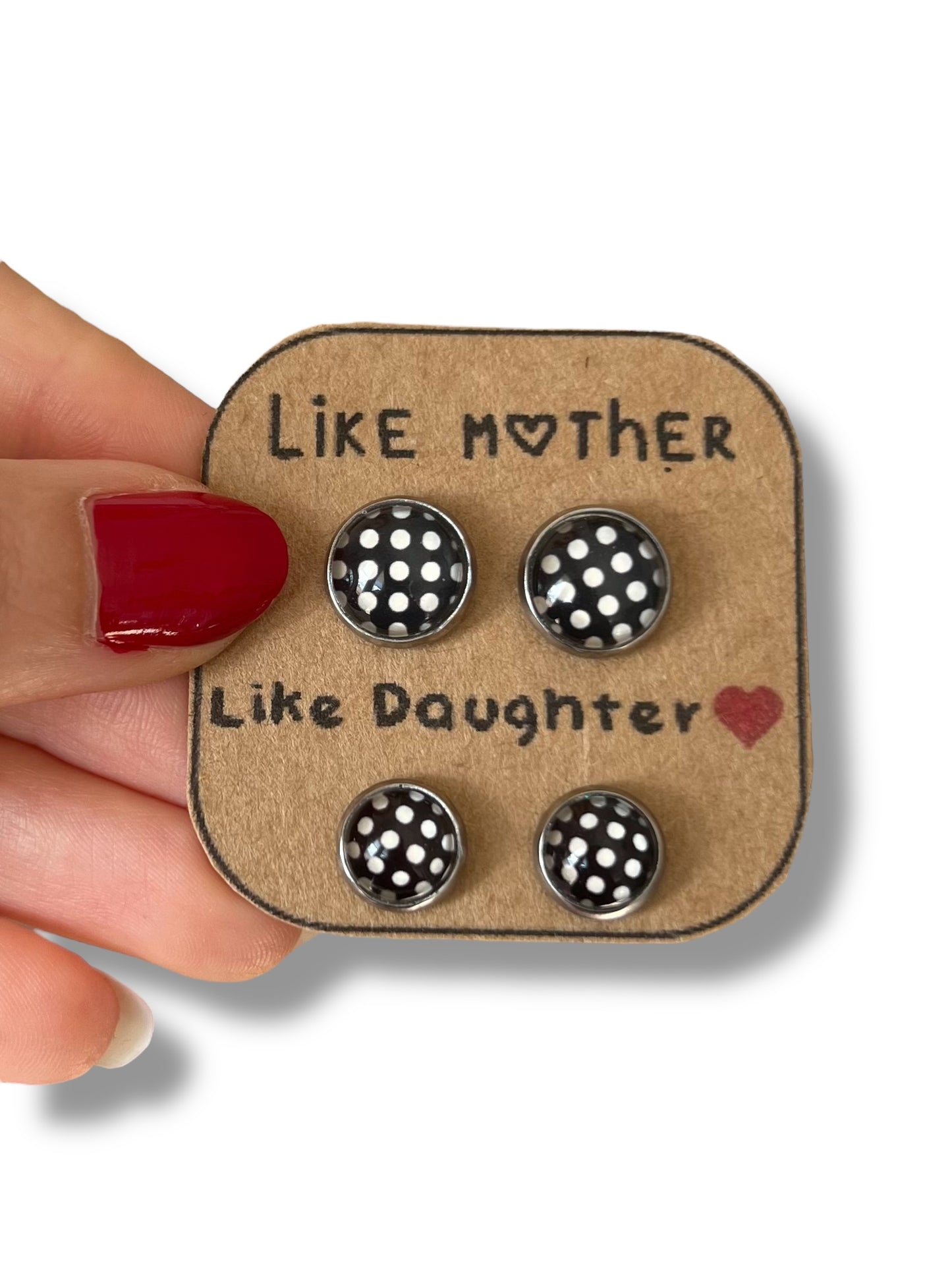 "Like Mother, Like Daughter!" Polka Dots Stud Earrings