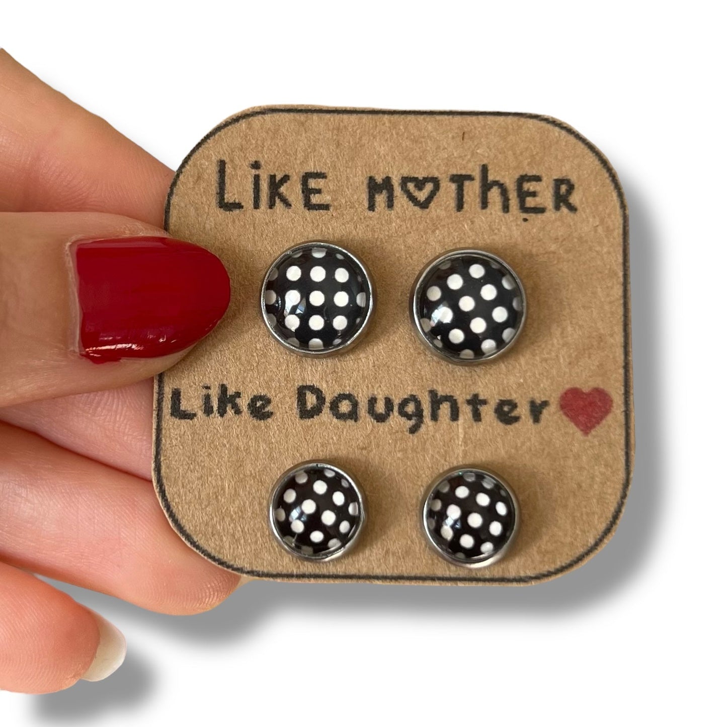 "Like Mother, Like Daughter!" Polka Dots Stud Earrings