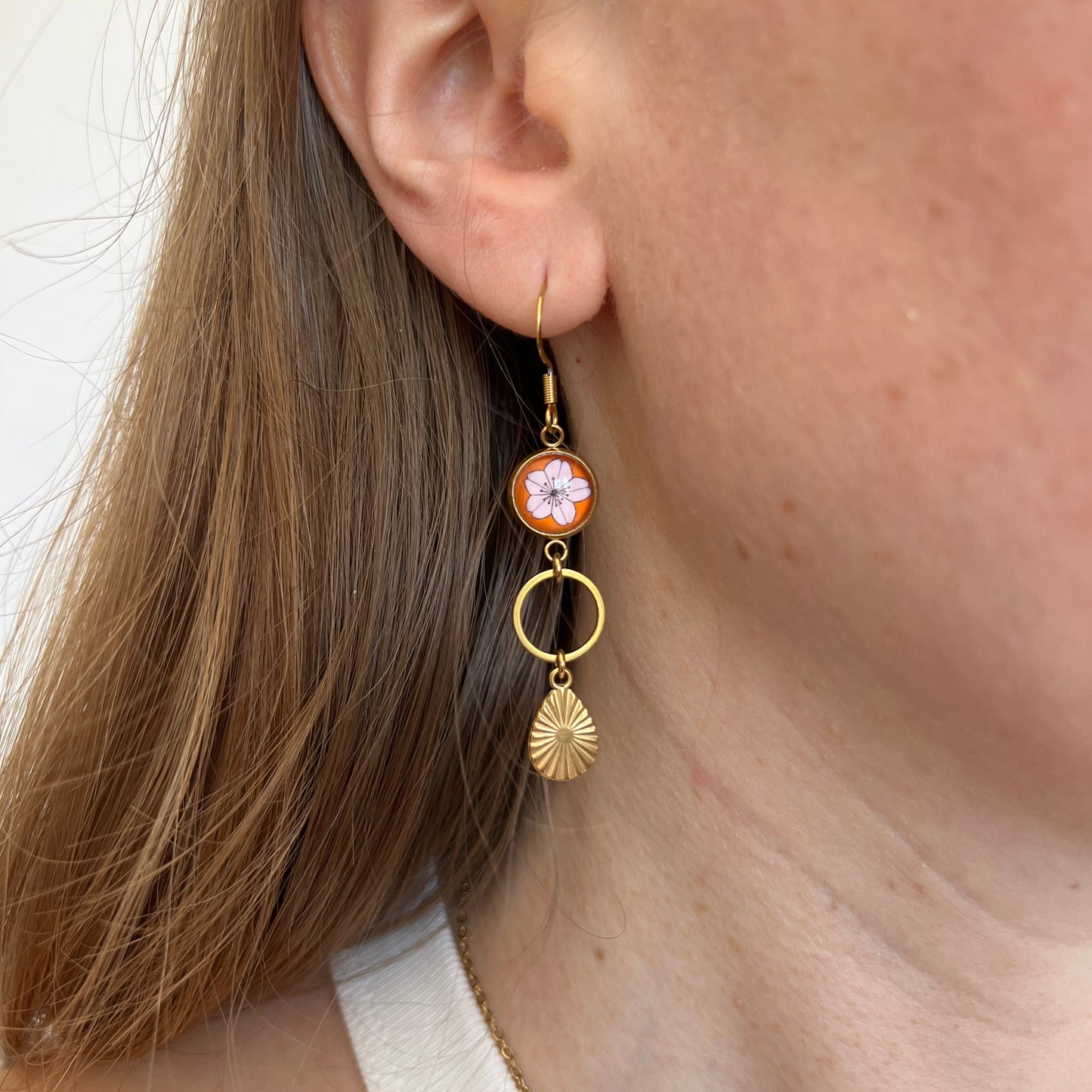 Burgundy mismatched Earrings 