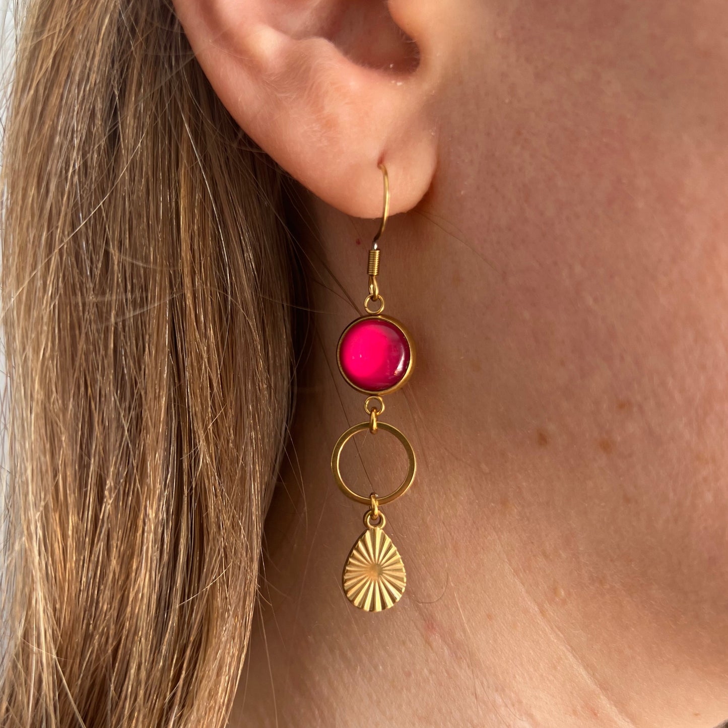 Pink mismatched Earrings 