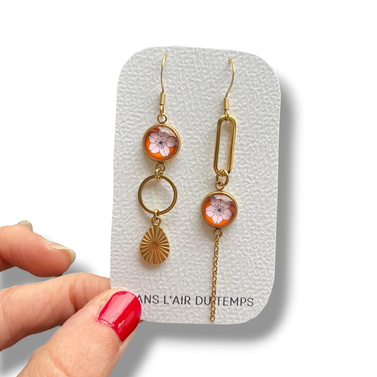 Burgundy mismatched Earrings 