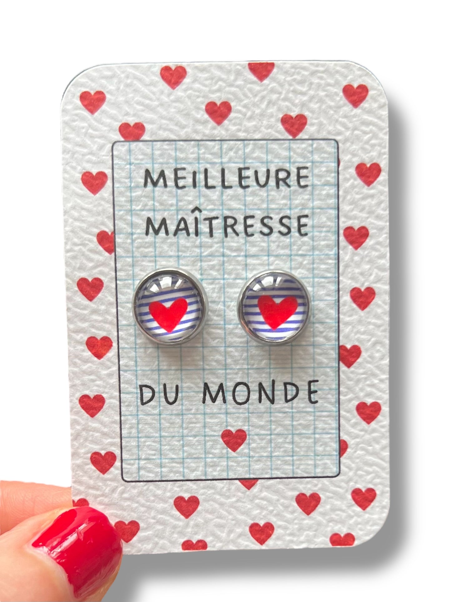 Puces d'Oreilles Maîtresse coeurs / "Meilleure maîtresse du monde ! "