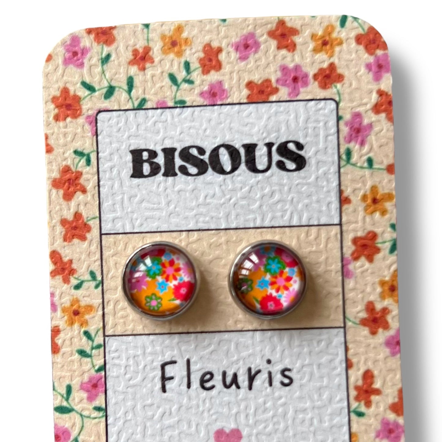 Puces d'Oreilles "Bisous Fleuris"