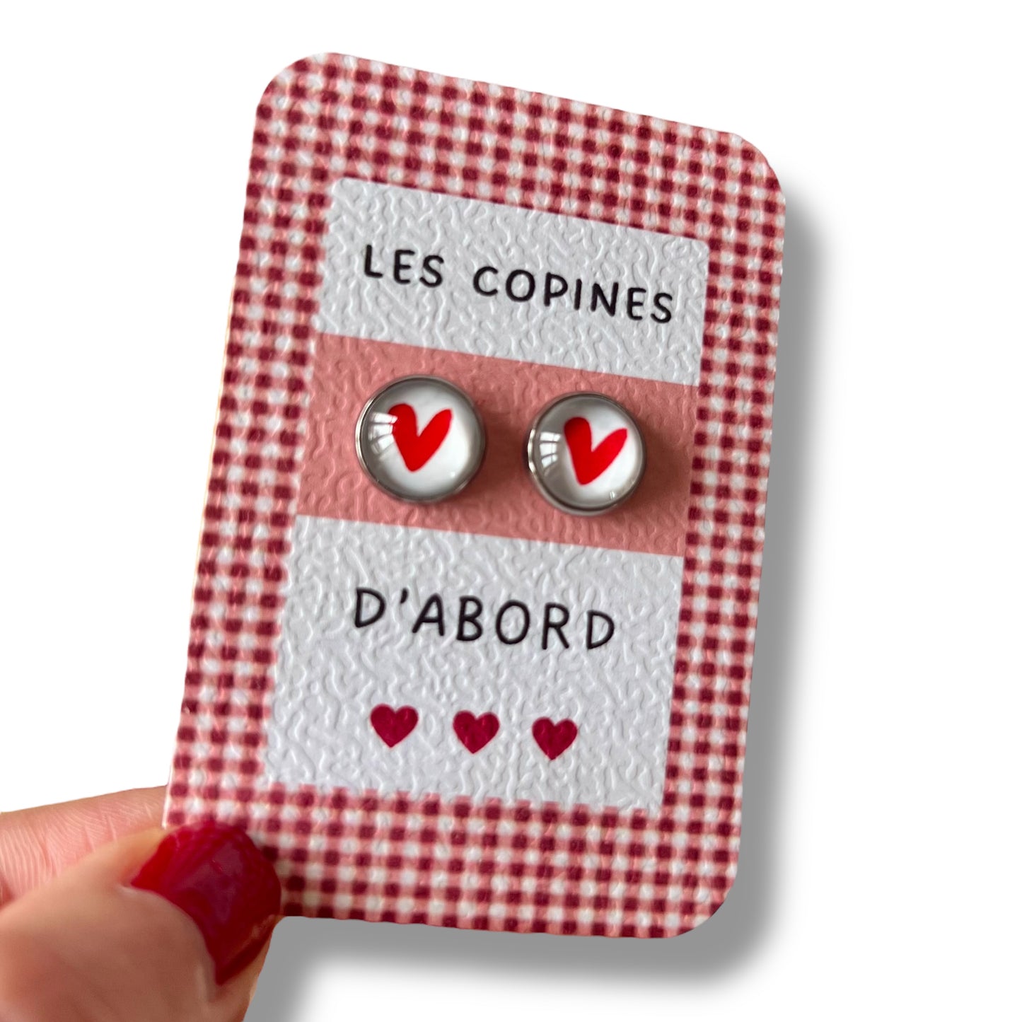 Red Heart Stud Earrings / Les Copines D'Abords