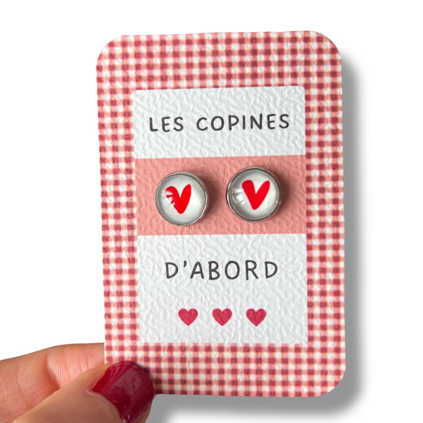 Red Heart Stud Earrings / Les Copines D'Abords