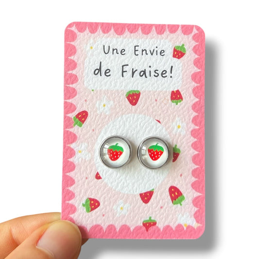 boucles d'oreille fraise