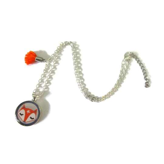 Collier Enfant Renard Orange