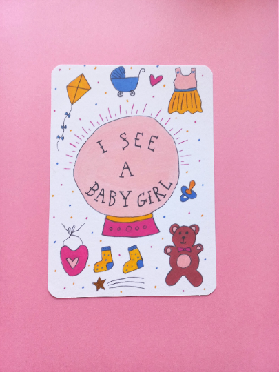Card : I see a baby girl!