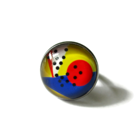 Bague Motif Abstrait Coloré