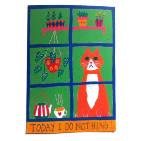 Carte chat - Today I do nothing