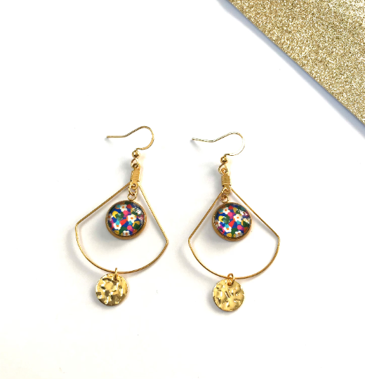 Gold Flower dangle Earrings