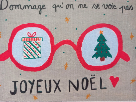 Carte de Noël - Dommage qu'on ne se voie pas, Joyeux Noël!