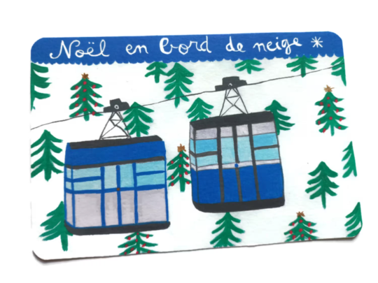 Carte de Noël - Noël en bord de neige !