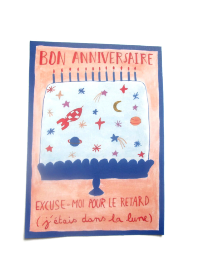 Birthday card - Excuse moi pour le retard