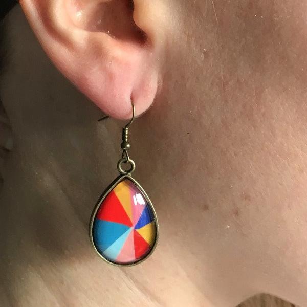 Boucles d'Oreilles Gouttes Colorées