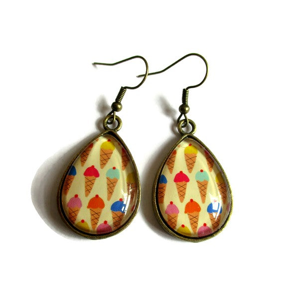 Ice Cream teardrop earrings