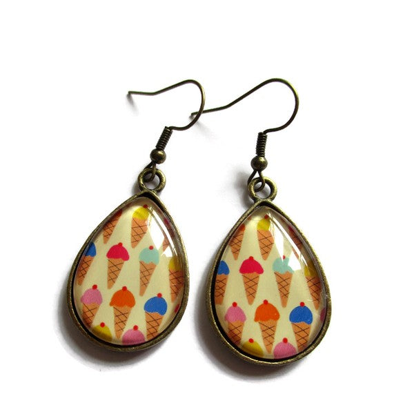 Ice Cream teardrop earrings