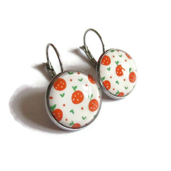 Boucles d'Oreilles Dormeuses Petites Oranges