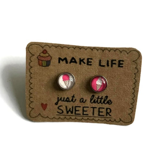 Ice Cream Kids Stud Earrings / Cake makes life a little sweeter!