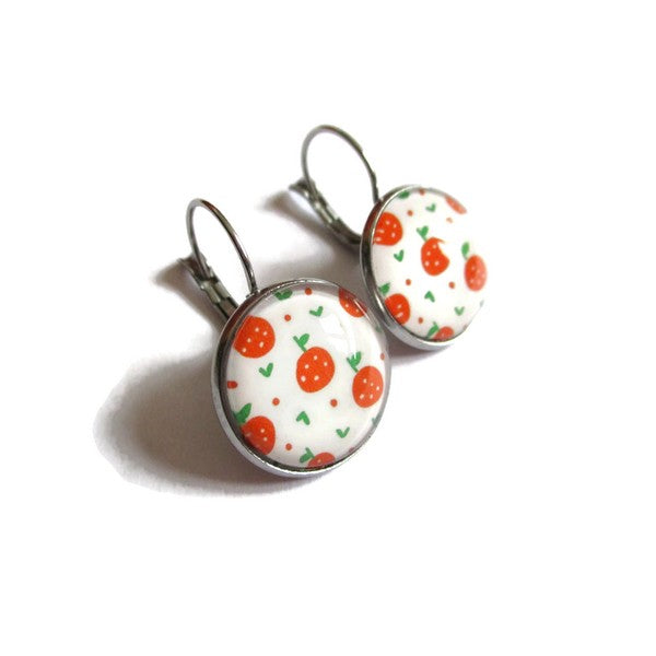 Boucles d'Oreilles Dormeuses Petites Oranges