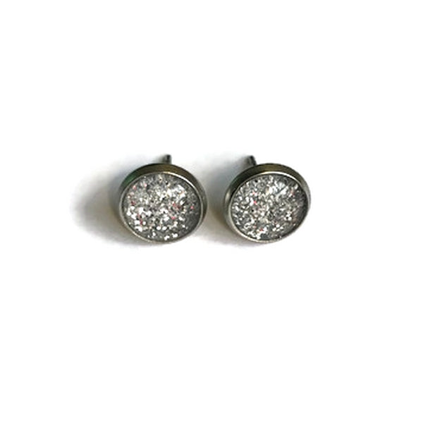 Silver Glitters Kids Stud Earrings / "Leave a Little Sparkle Wherever You Go"