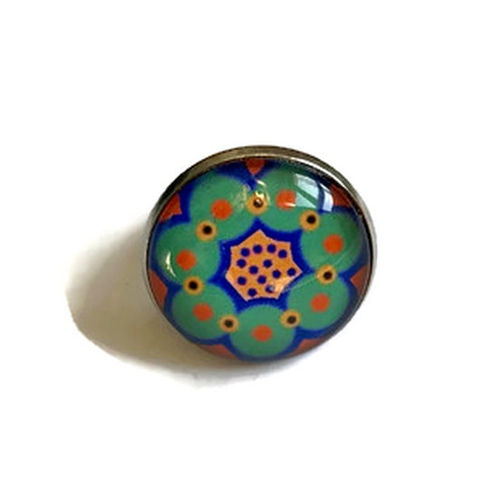 Bague Mandala Verte et Orange