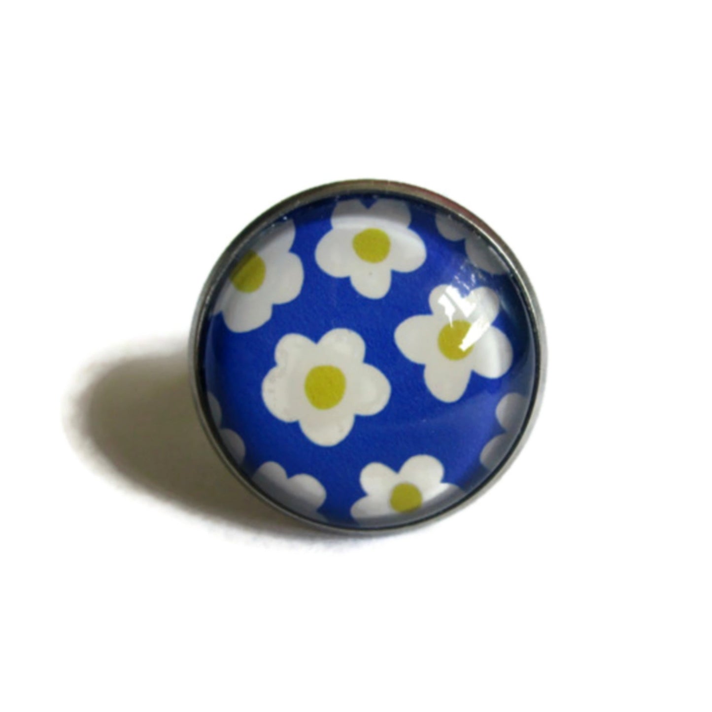 Blue Vintage Flower Ring