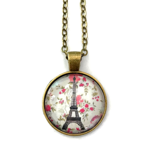 Collier Tour Eiffel Rose