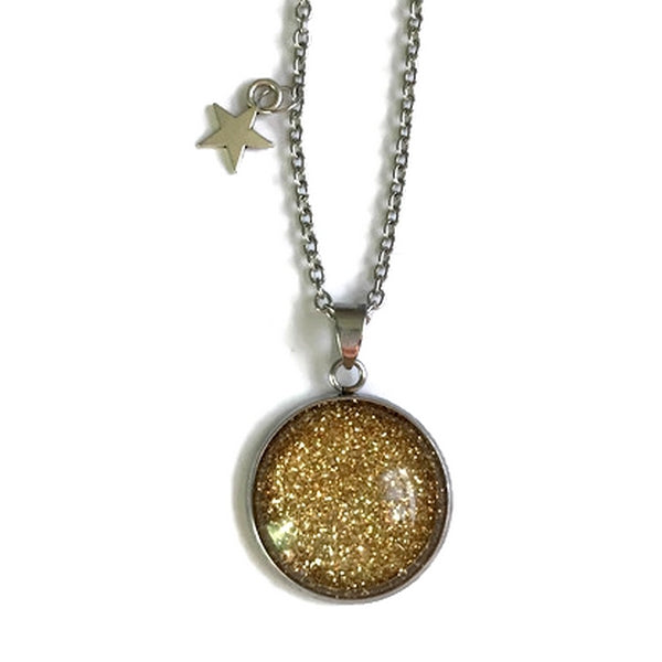Gold glitter necklace