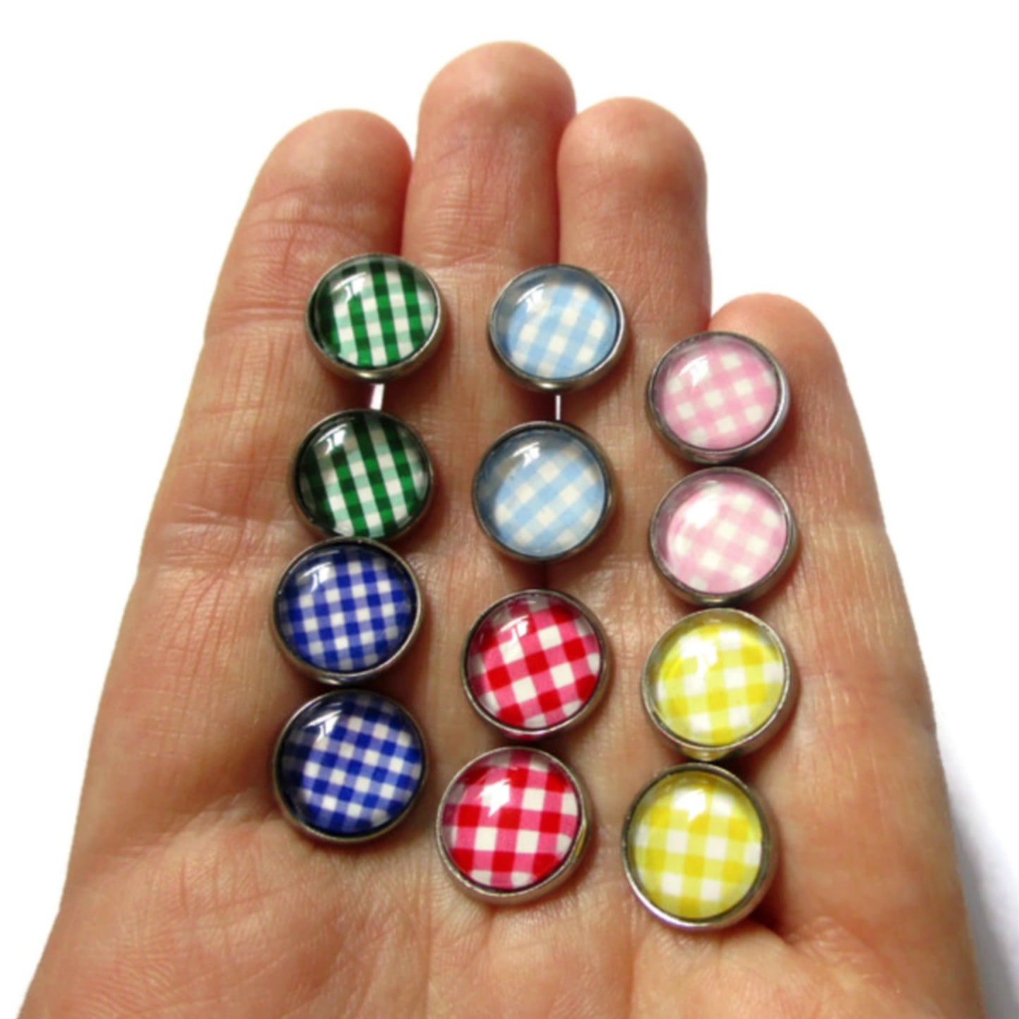 Gingham Stud Earrings