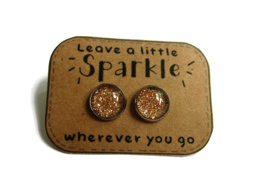 Kids Gold Glitters Stud Earrings / Leave a Little Sparkle