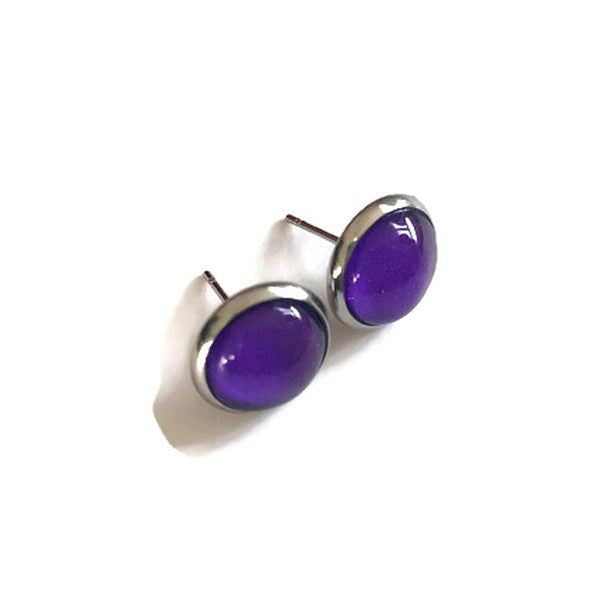 Purple stud earrings 