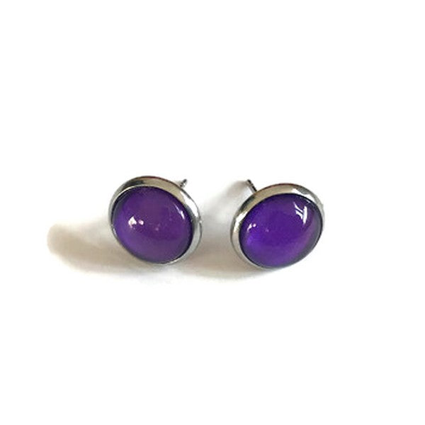 Purple stud earrings 