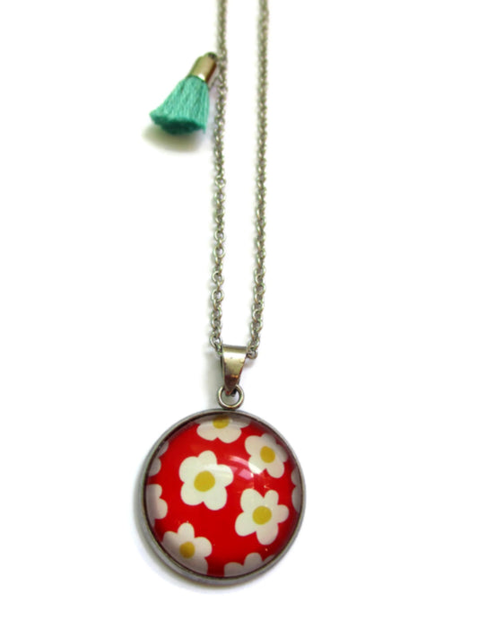 Little red Flower necklace 