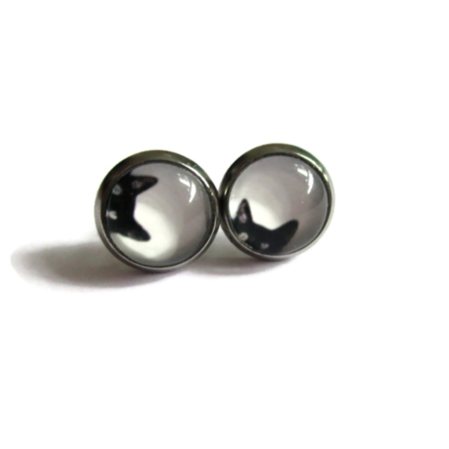 Black Cat stud earrings