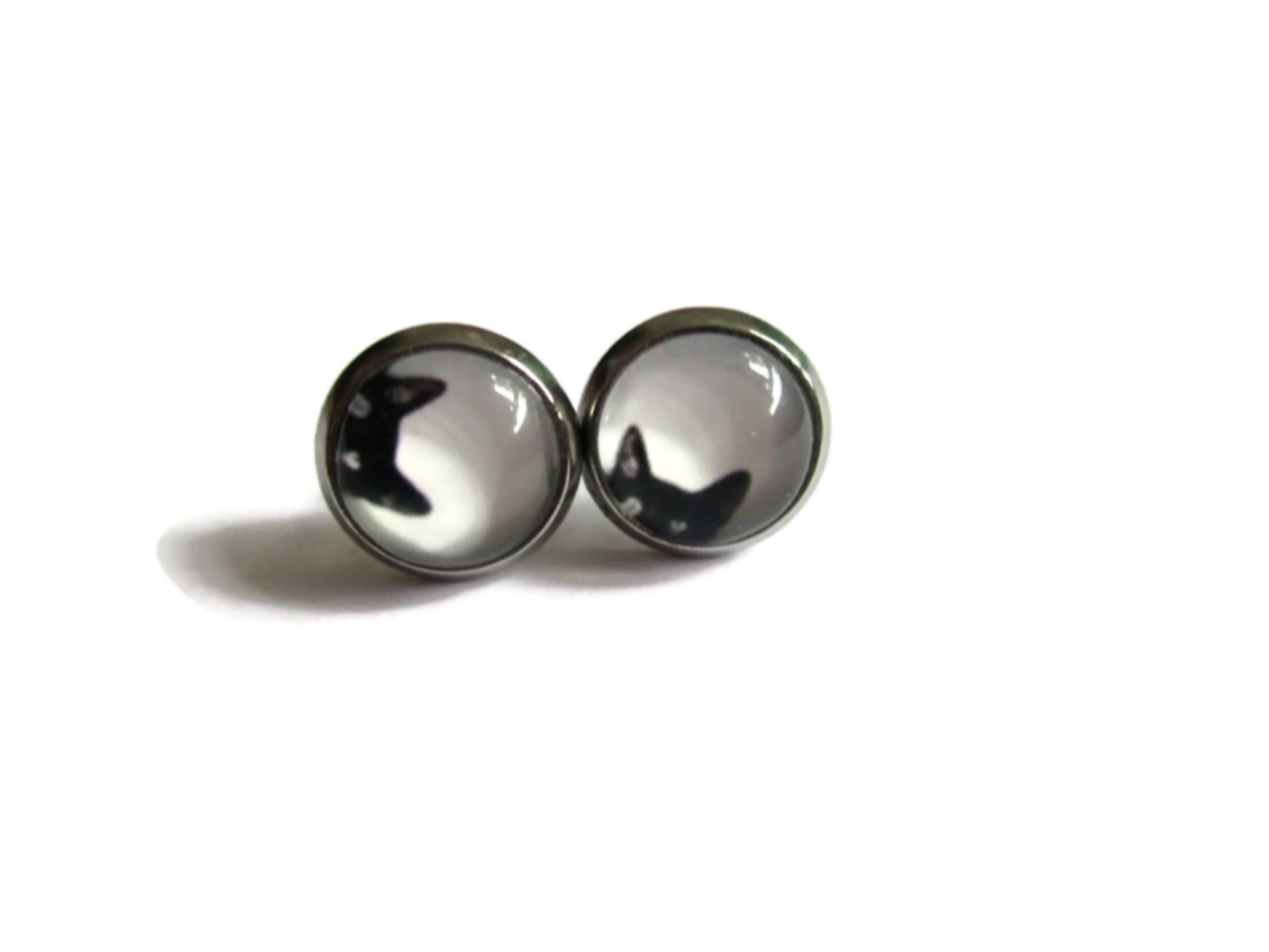 Black Cat stud earrings