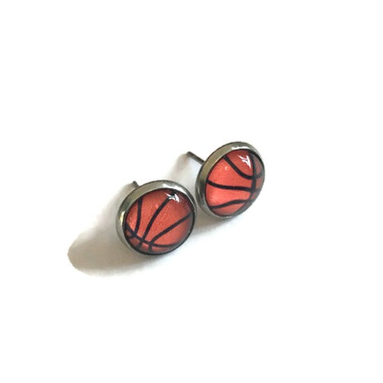 Basketball stud earrings