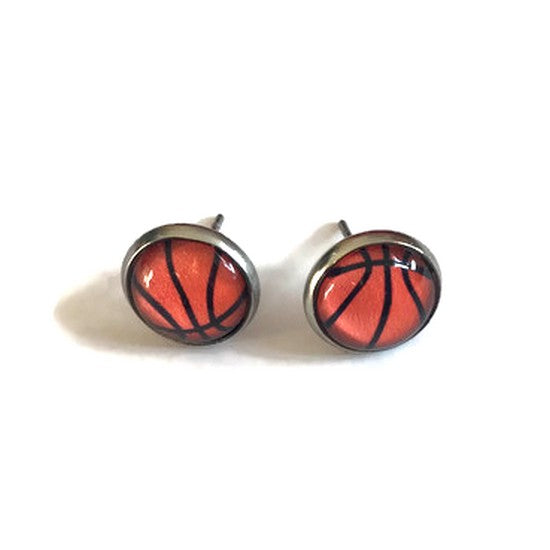 Basketball stud earrings